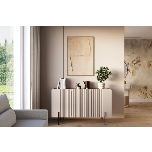 Komoda Malmi 150 cm - kaszmir / czarne nóżki